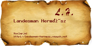 Landesman Hermész névjegykártya